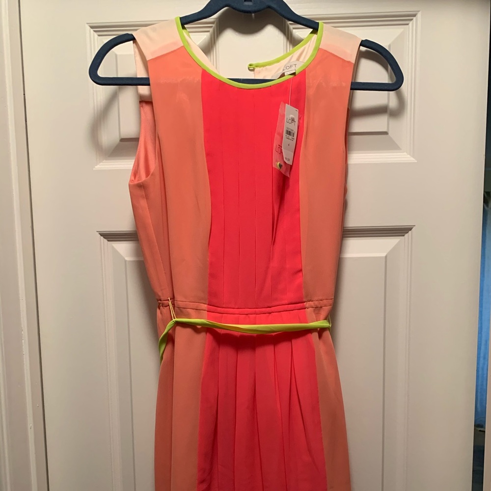 Ann Taylor loft coral & pink dress